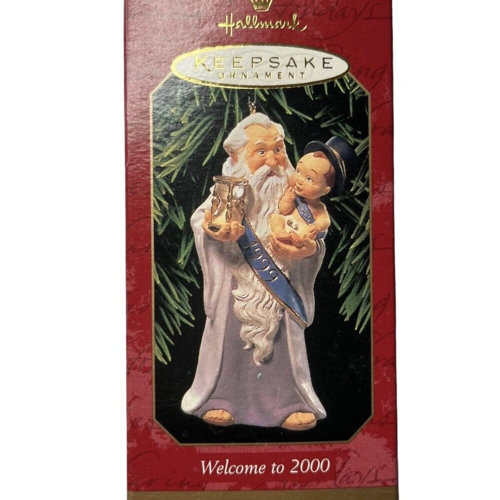 Hallmark Vintage Keepsake Ornament Welcome to 2000 Christmas New Year Y2K